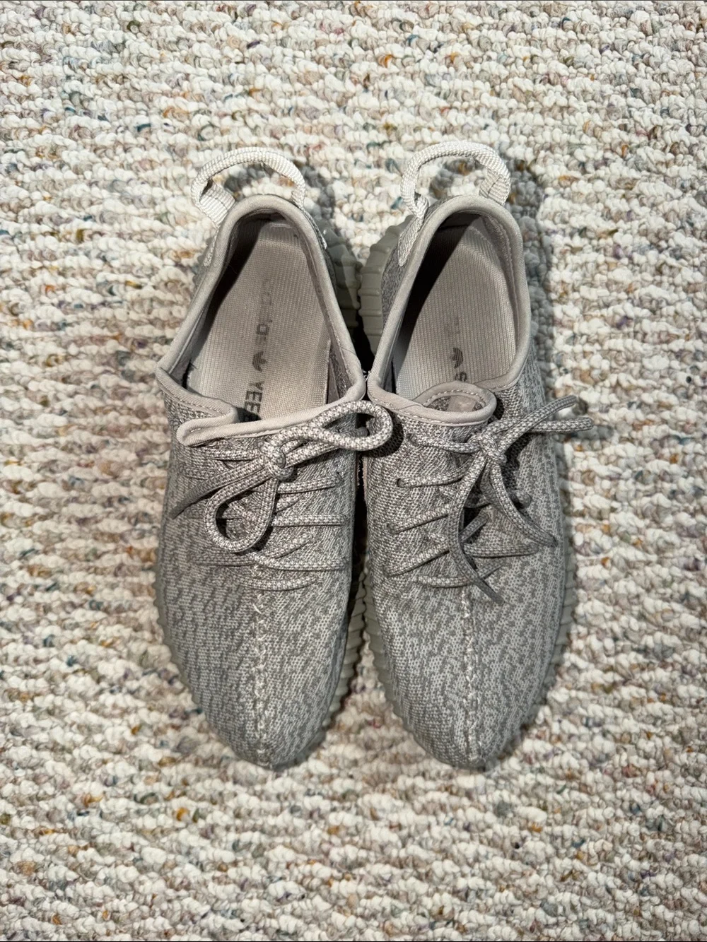 adidas Men's Grey Knit Low-Top Sneakers